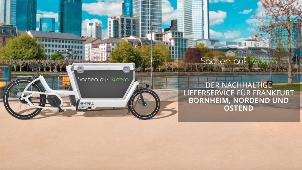 Nachhaltiger Lieferservice Sachen auf Rädern
