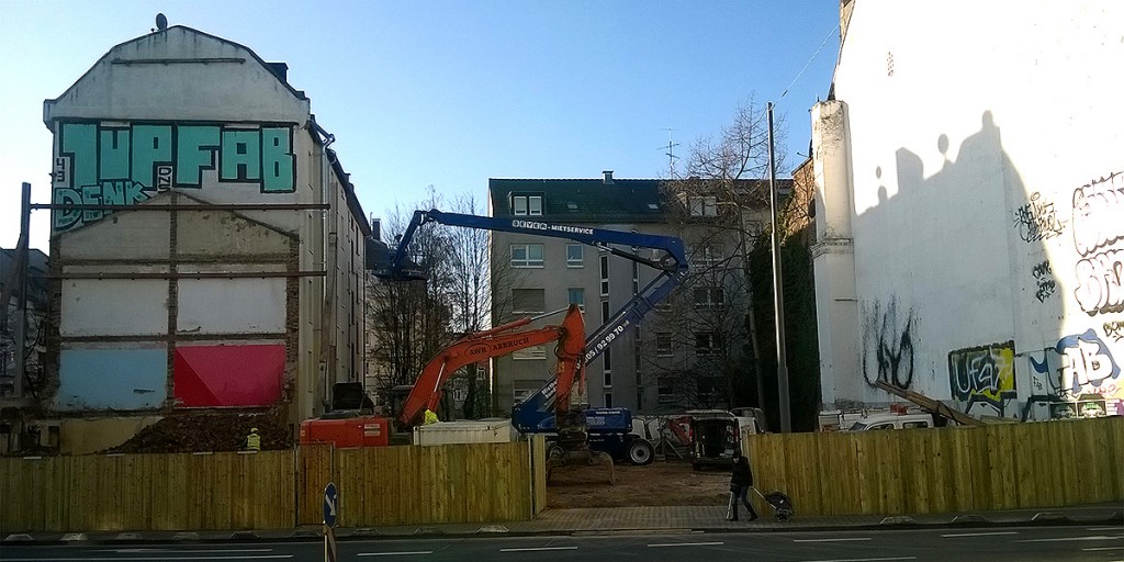 Baustelle in der Berger Straße, Ecke Höhenstraße